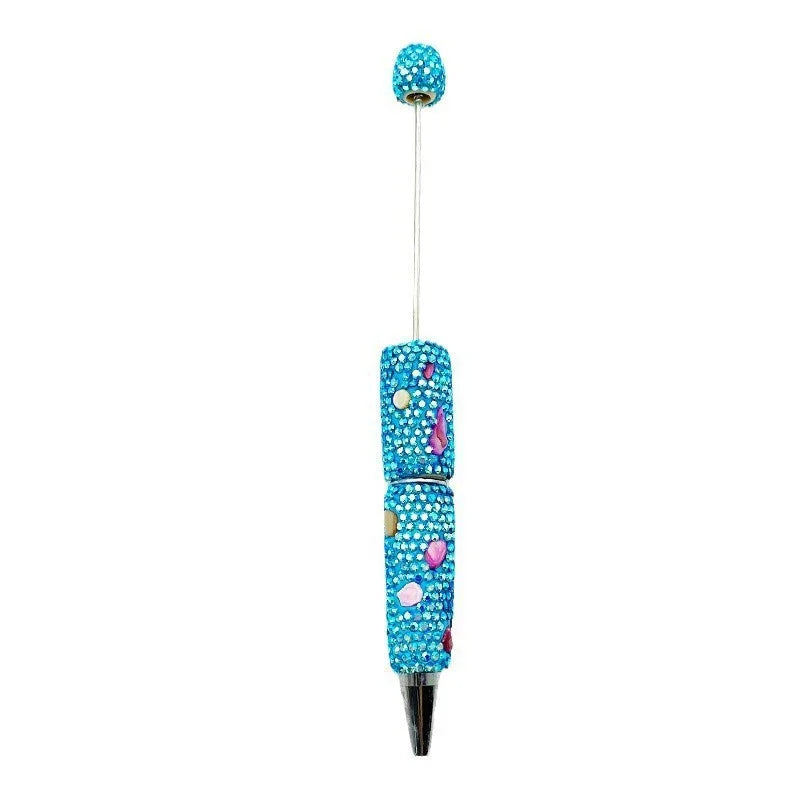 Colorful shell full diamond bead pen hand-threaded full diamond ballpoint pen