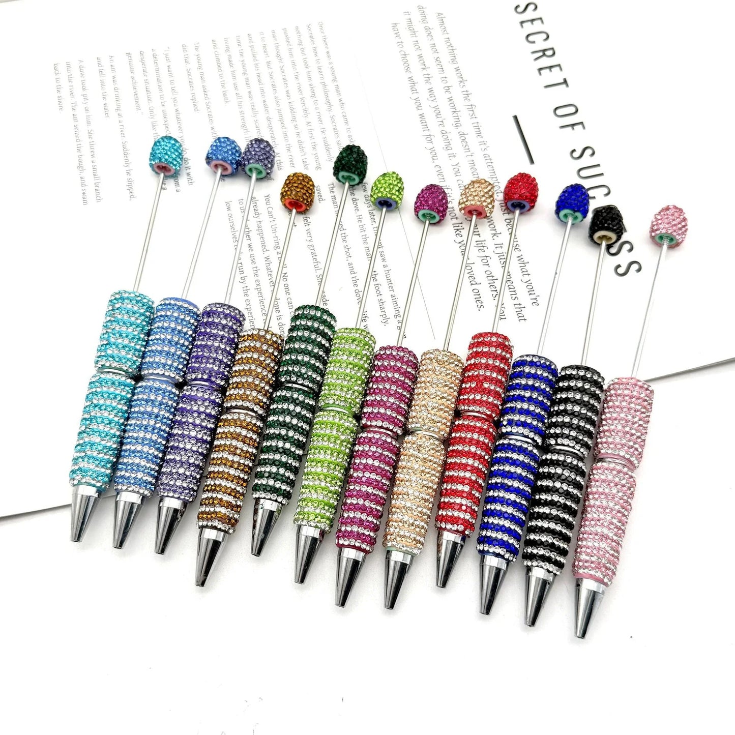 Striped diamond bead pen Fun rotating full diamond cute Beadable-pens