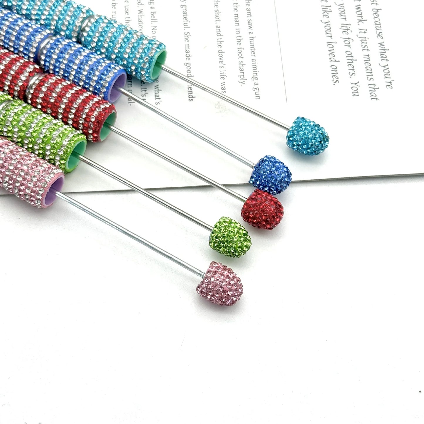 Striped diamond bead pen Fun rotating full diamond cute Beadable-pens