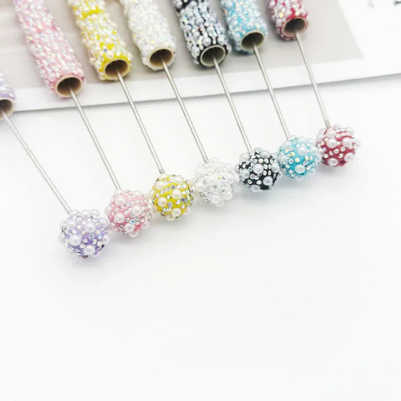 Pearl-encrusted diamond ballpoint pen