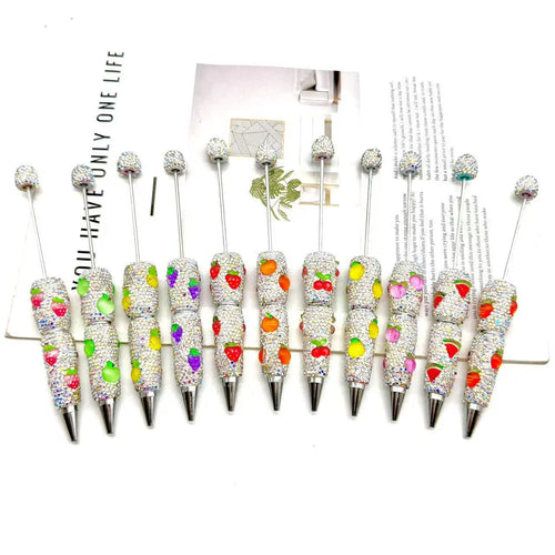 Fruit full diamond ballpoint pen Educational clay full diamond ballpoint pen