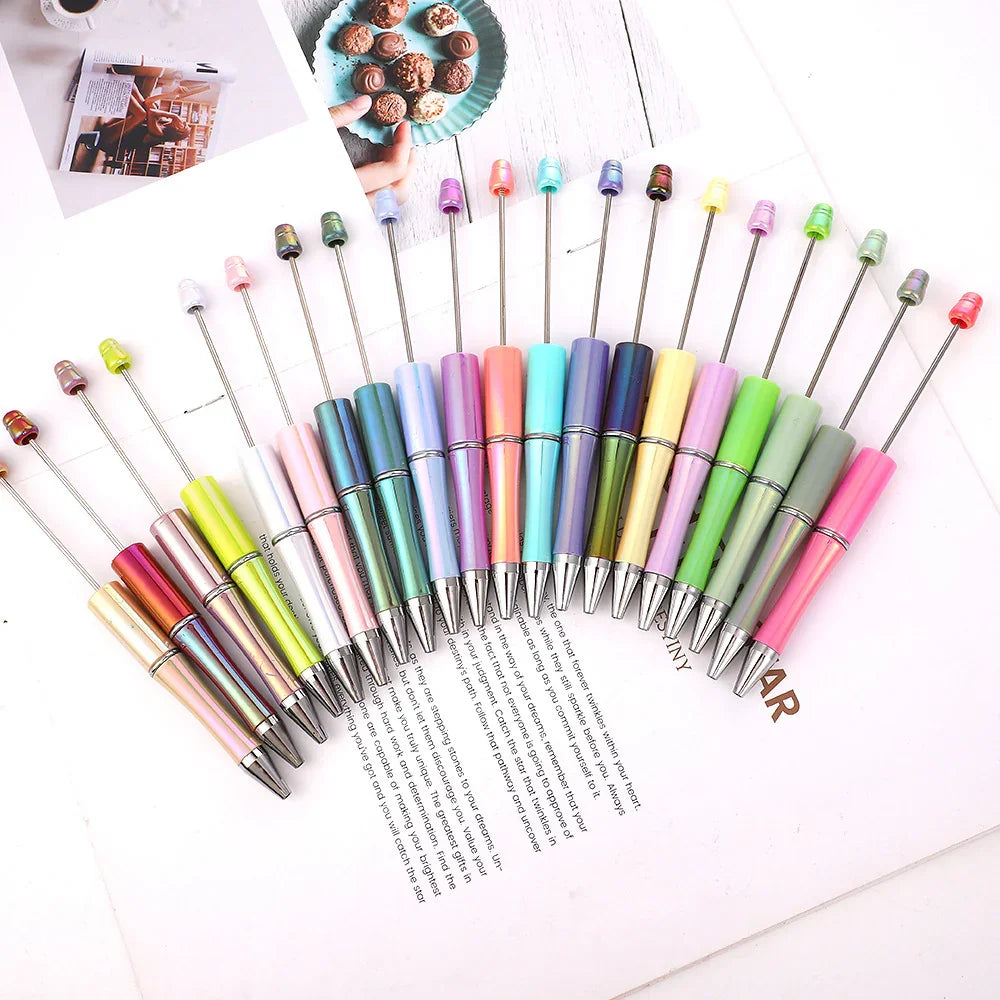 Colorful bead pen, colorful gift pen, rotating plastic ballpoint pen