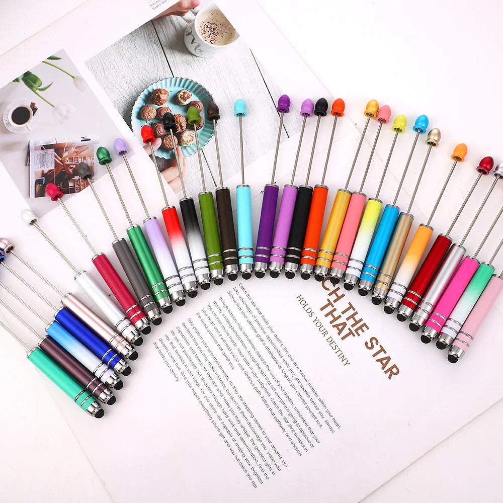 Touch screen bead pen DIY touch screen touch handmade cute grain ballpoint pen