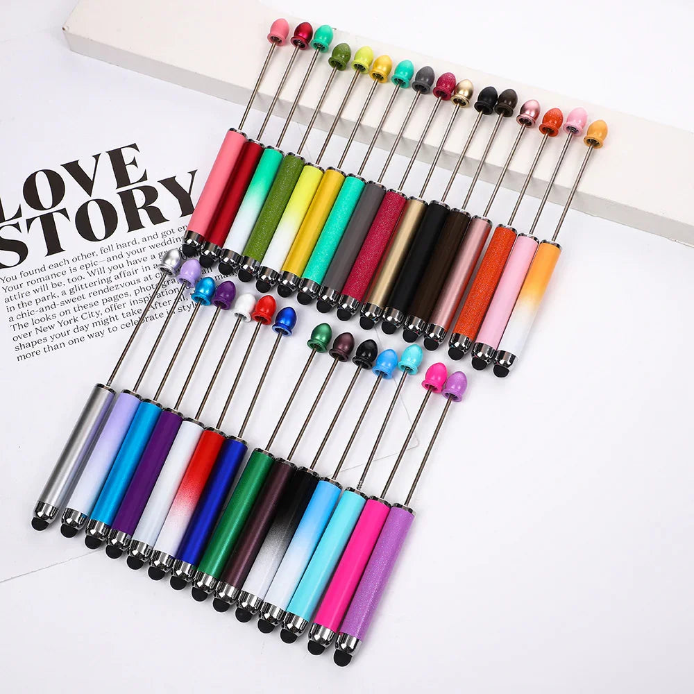 No coil touch screen bead pen hand-threaded cute bead pen