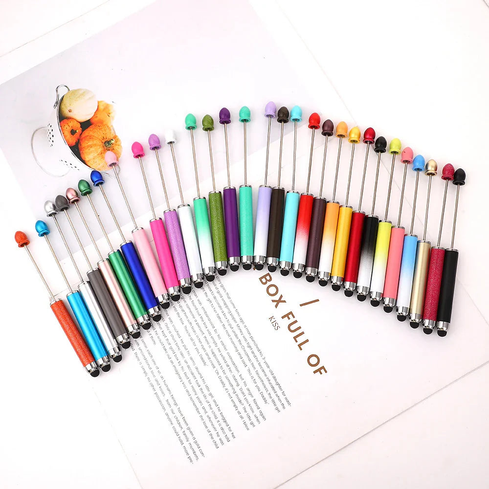 No coil touch screen bead pen hand-threaded cute bead pen