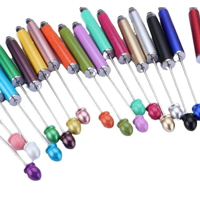 No coil touch screen bead pen hand-threaded cute bead pen