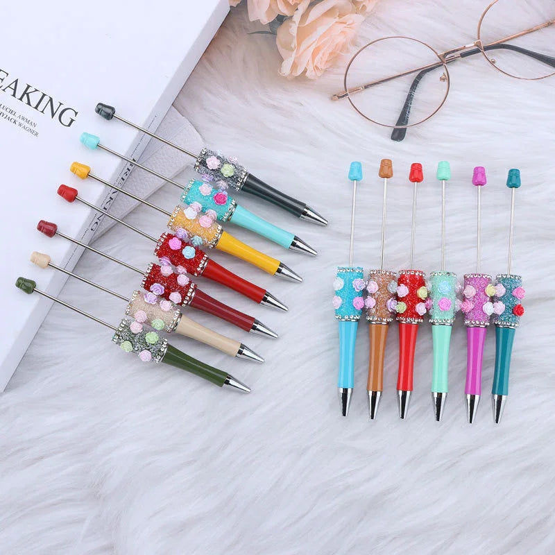 Sugar Flower Bead Pen Educational Rose Twirl Ballpoint Pen
