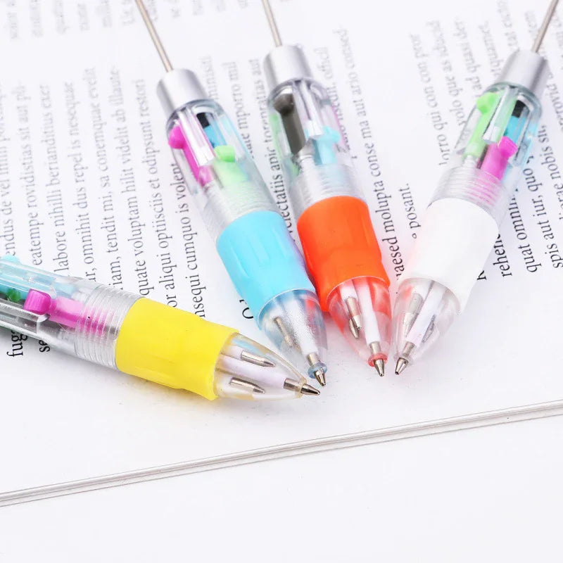 Cartoon four-color ballpoint pen student puzzle marking key points ballpoint pen