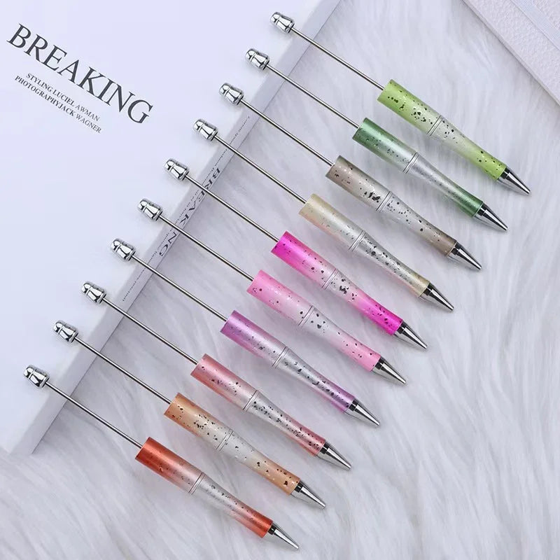 Starry sky bead pen ins gradient three-color ballpoint pen puzzle hand-painted cute grain pen
