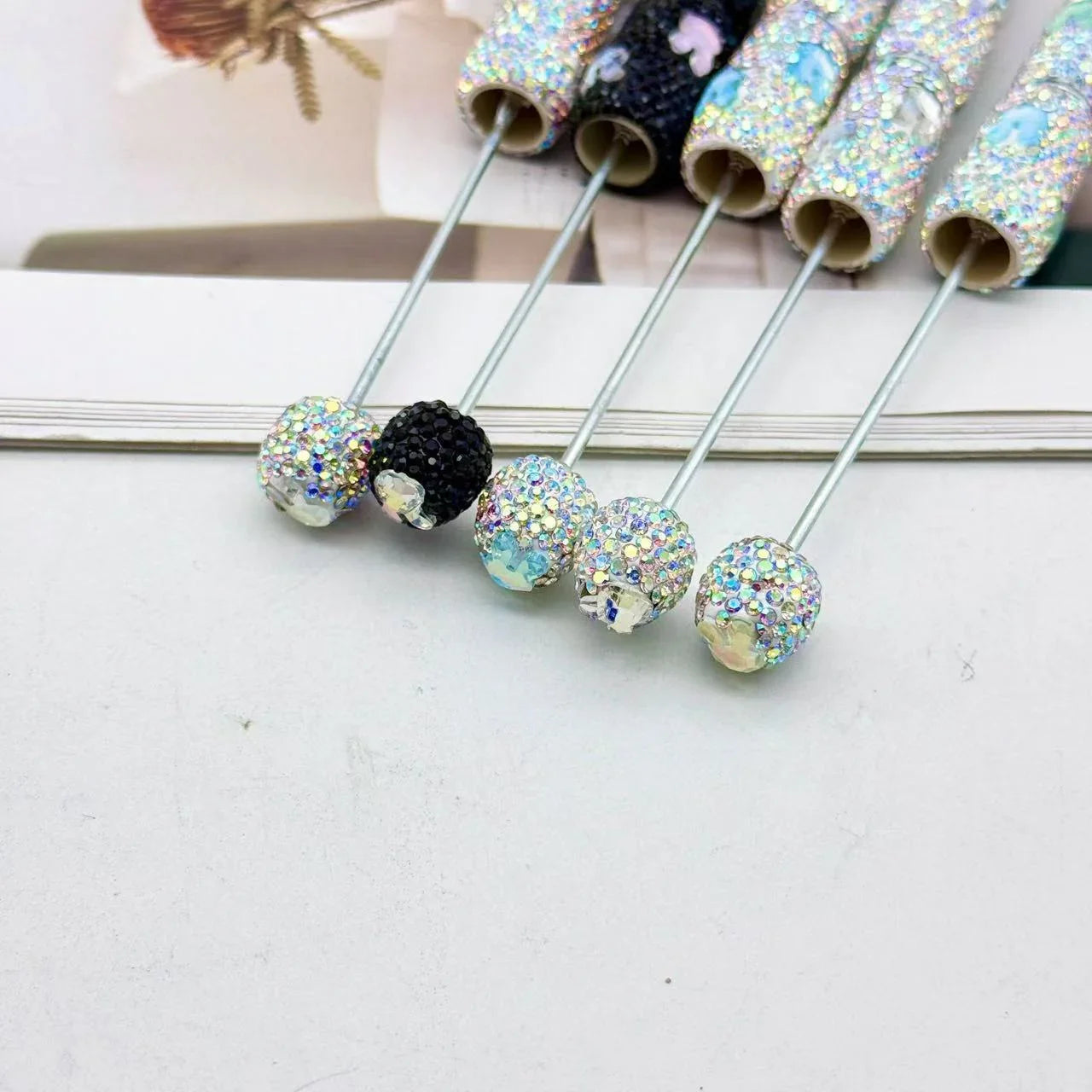 Bunny Diamond Bead Pen Creative Colorful Mocha Cute Grain Pen