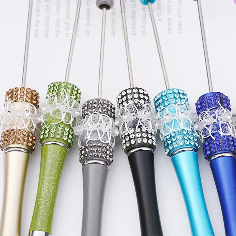 Butterfly mesh beaded pen Purely handmade diamond beaded pen