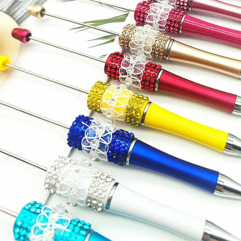 Butterfly mesh beaded pen Purely handmade diamond beaded pen