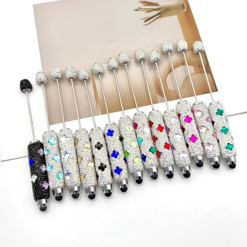 Touch screen diamond bead pen with four-leaf clover pattern