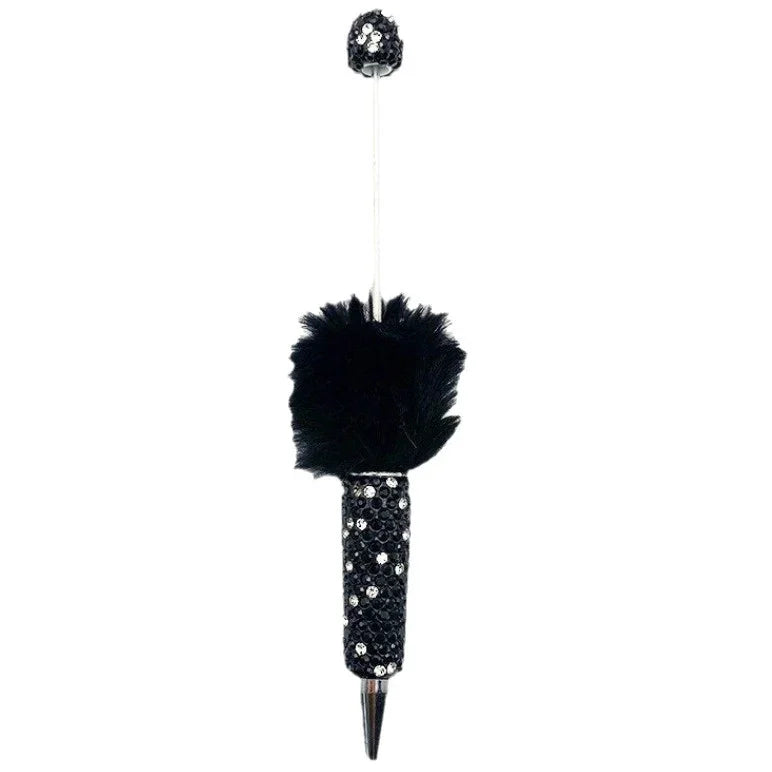 AB plush diamond bead pen DIY furry diamond ballpoint pen
