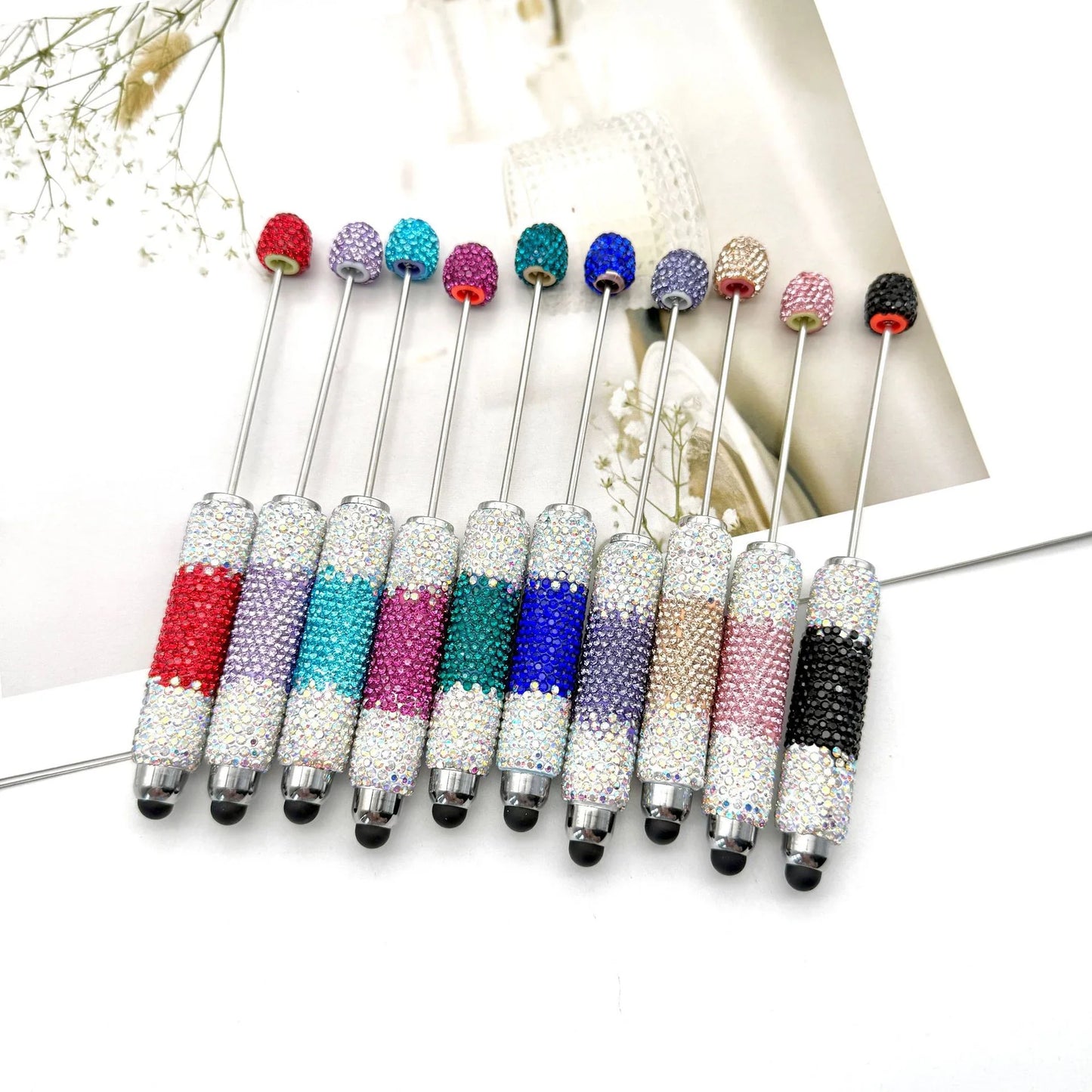 Touch screen gradient full diamond bead pen fun colored diamonds
