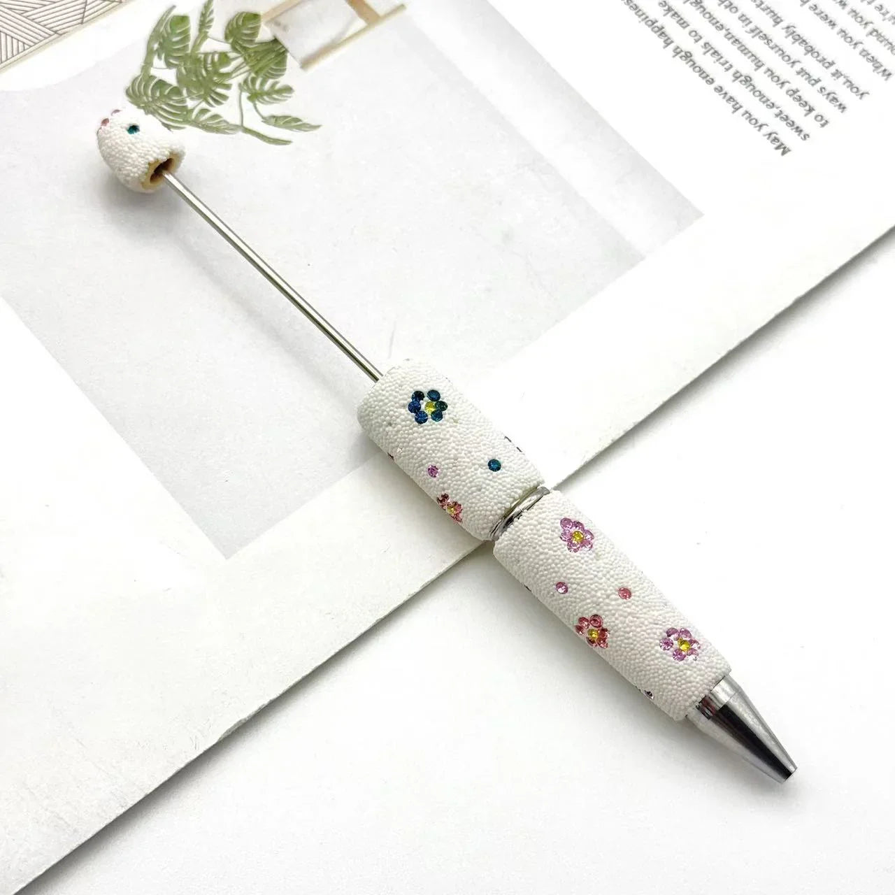 Daisy Diamond Bead Pen Diamond-studded Ballpoint Pen - Beadable Cat