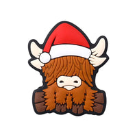 Dark Brown Christmas Highland Cow