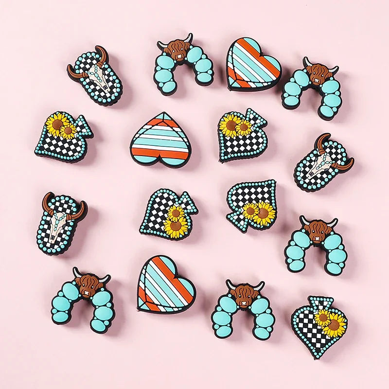 Turquoise Daisy Silicone Beads Bead Accessories Cartoon Bull Head Silicone Beads