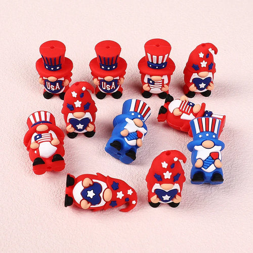 USA Independence Day 3D silicone beads beaded accessories holiday decoration silicone beads