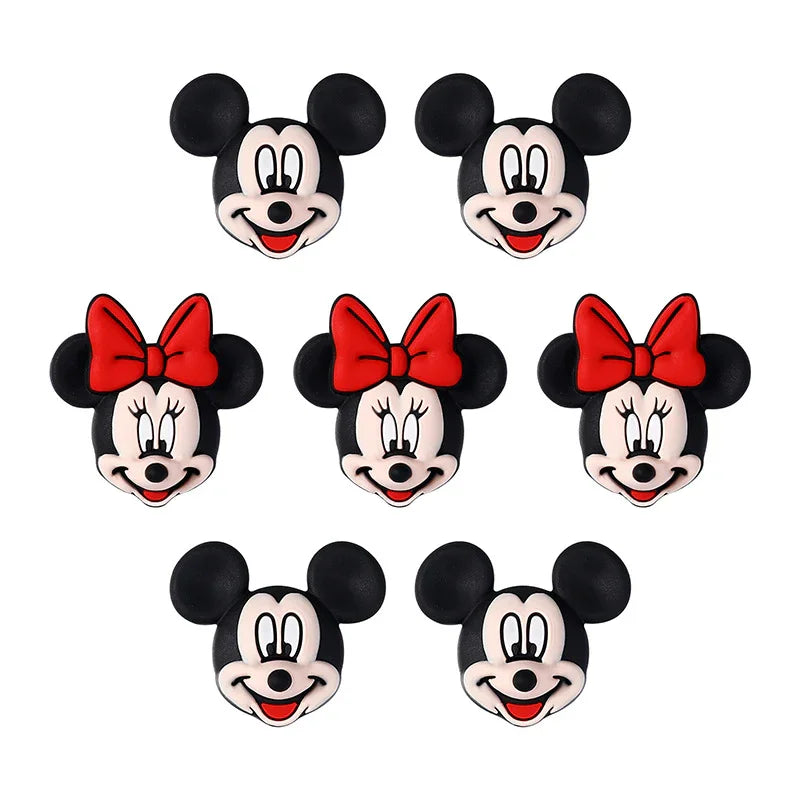 Cartoon Mickey 3D silicone beads beaded accessories jewelry DIY new glue beads