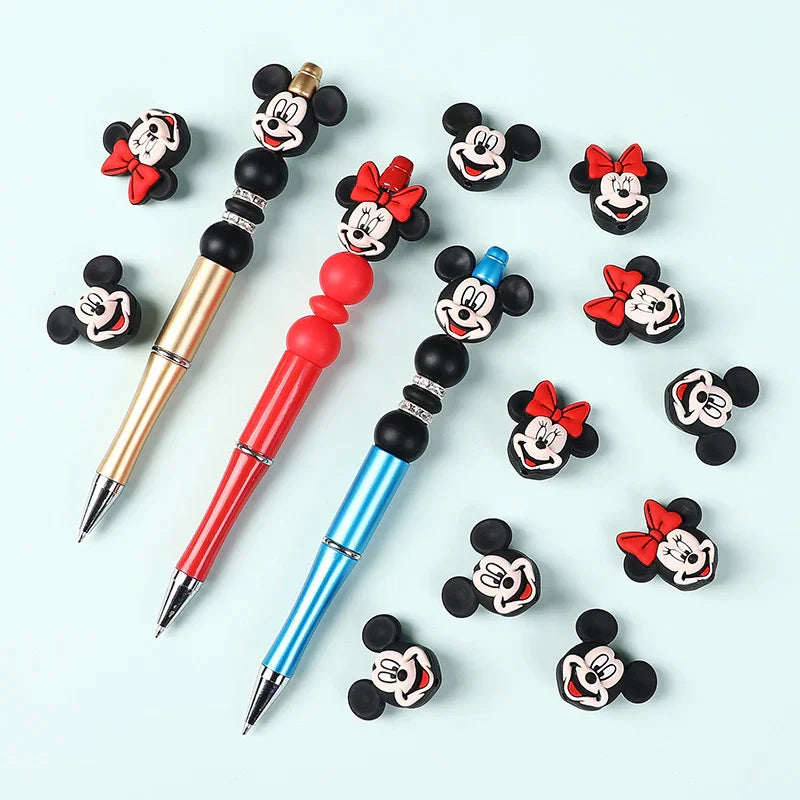 Cartoon Mickey 3D silicone beads beaded accessories jewelry DIY new glue beads