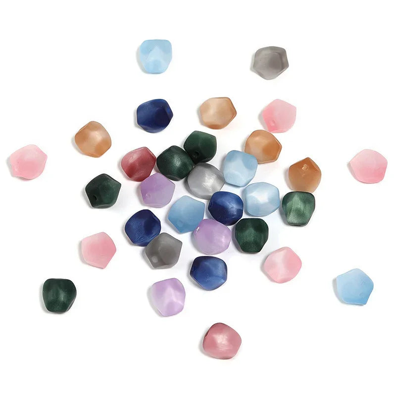 Matte velvet resin cat's eye beads irregular geometric beads