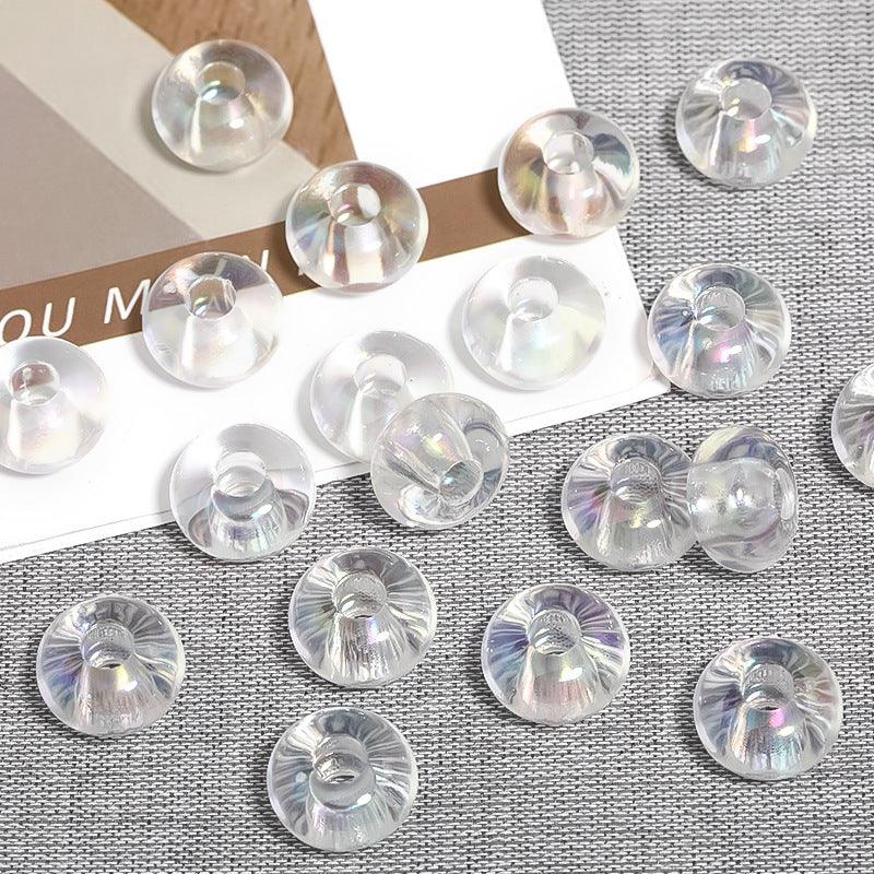 UV colorful color plated solid color Marbei acrylic wheel beads abacus beads large hole straight hole 100pcs