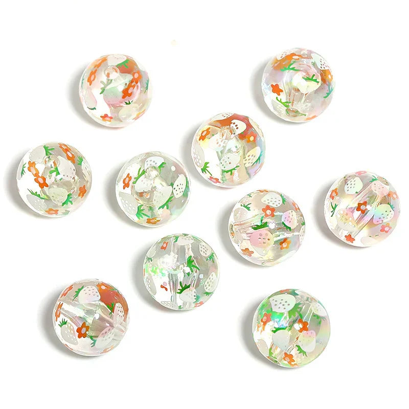 Acrylic Beads transparent UV plating high cold black butterfly 16MM