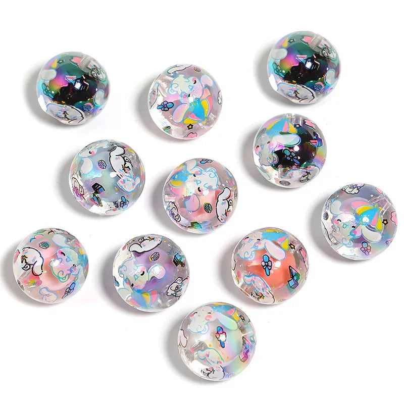 Acrylic Beads transparent UV plating high cold black butterfly 16MM