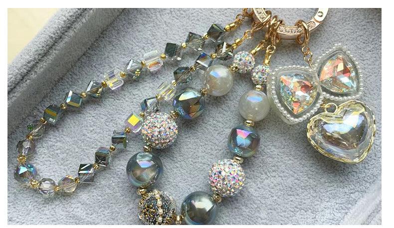 Fancy Silver Alloy Rhinestone love butterfly alloy through-hole beads loose beads