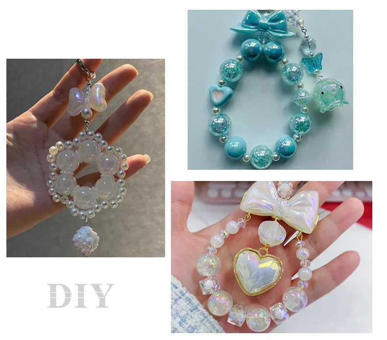 16mm acrylic plated color crack through hole mixed color beads 100PCS