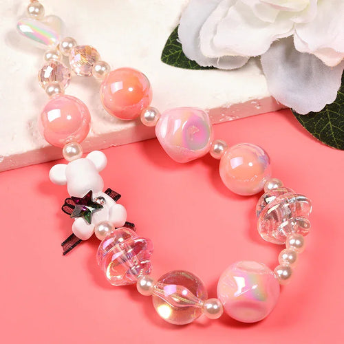 Cartoon Bear Vertical Hole Acrylic Beads