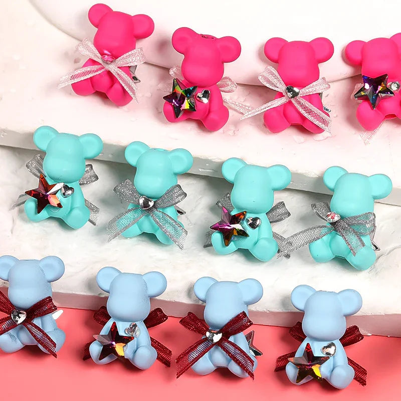 Cartoon Bear Vertical Hole Acrylic Beads