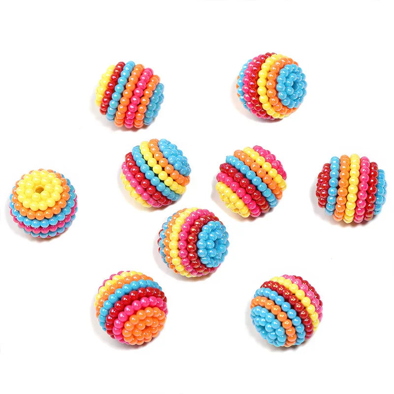 23MM colorful acrylic bayberry ball straight hole loose beads