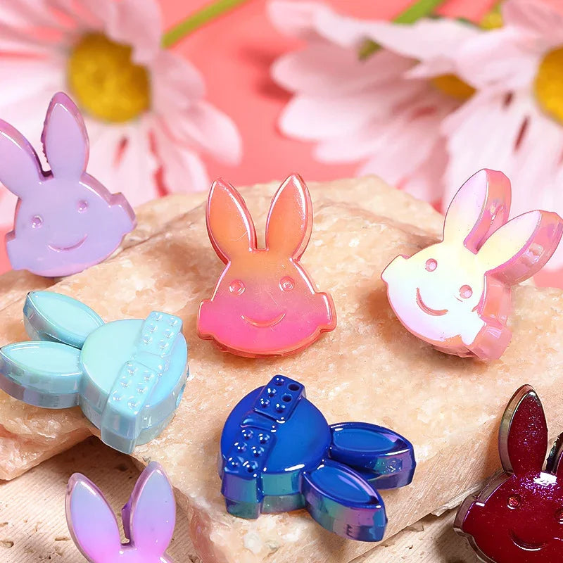 Punk Rabbit UV Electroplated Acrylic Vertical Hole Beads