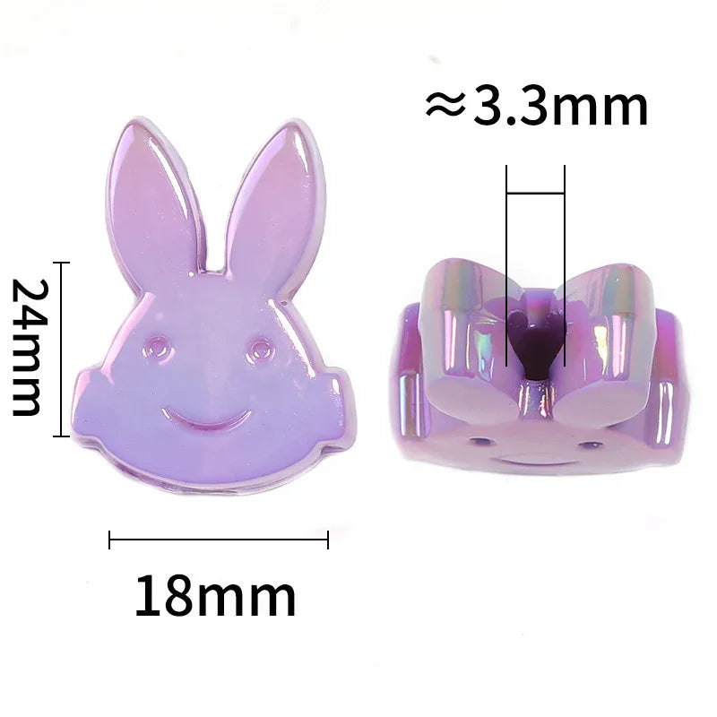 Punk Rabbit UV Electroplated Acrylic Vertical Hole Beads