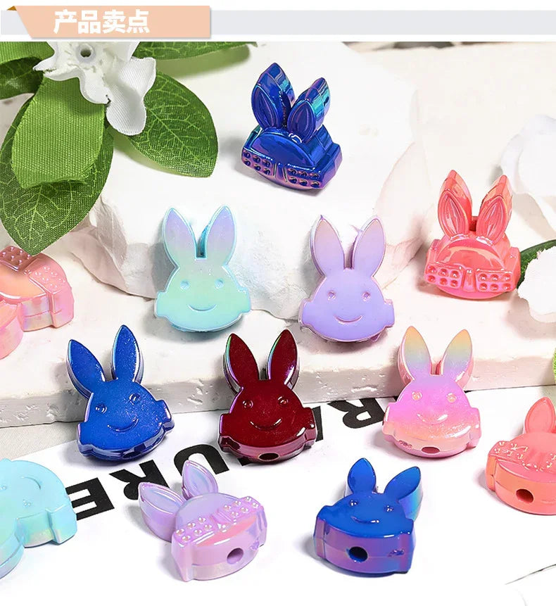 Punk Rabbit UV Electroplated Acrylic Vertical Hole Beads