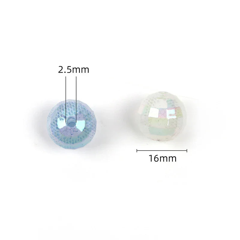 16mm lace cut-off acrylic printed round beads