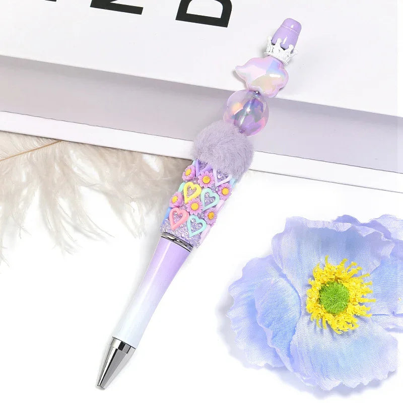 Luminous Cream Series Clouds Vertical Hole Acrylic Beads