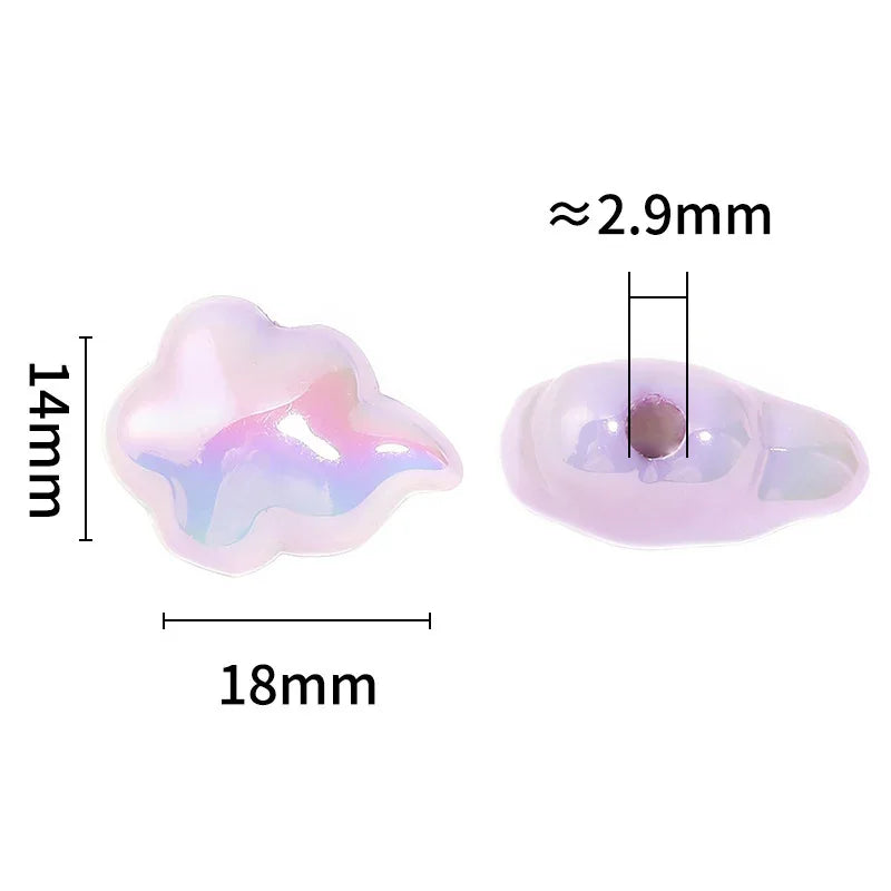 Luminous Cream Series Clouds Vertical Hole Acrylic Beads