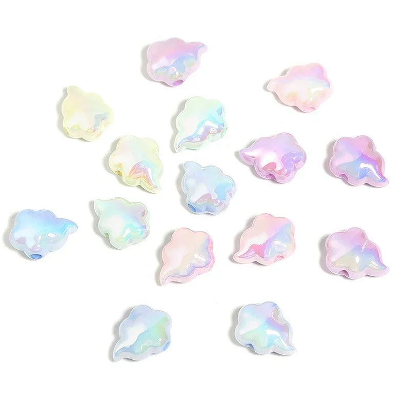 Luminous Cream Series Clouds Vertical Hole Acrylic Beads