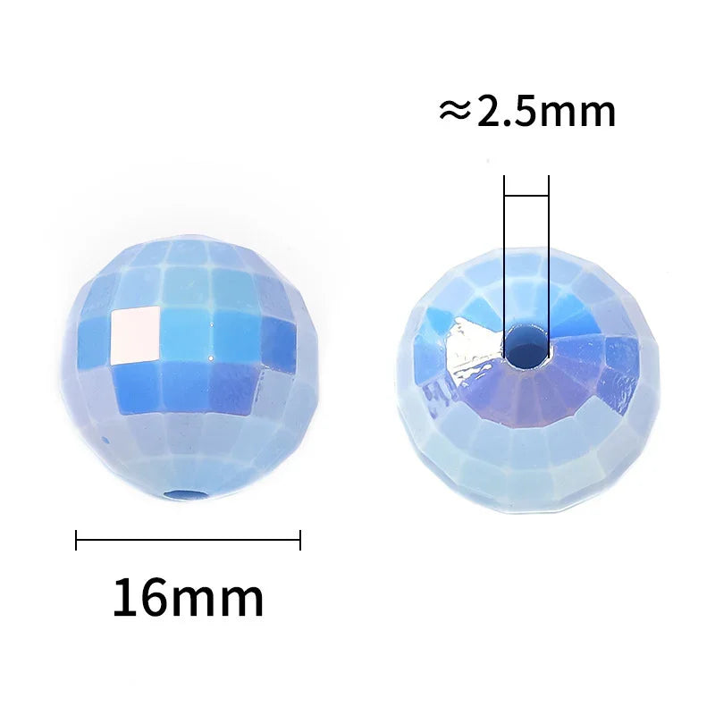 Acrylic UV plated color check beads disco beads 16MM
