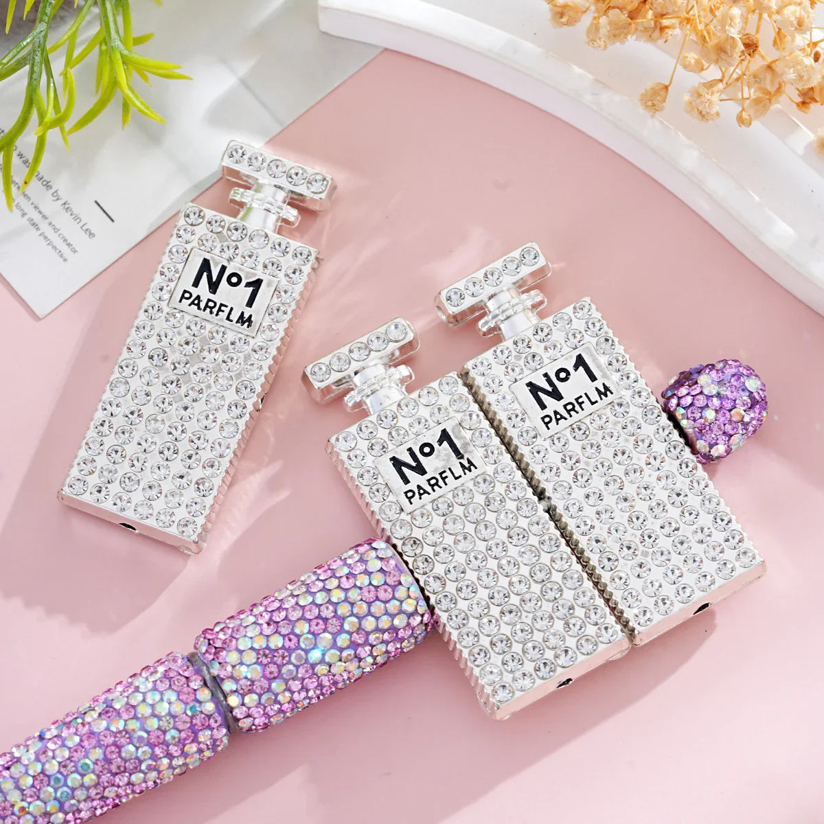 Silver Alloy Beads perfume bottle straight hole beads