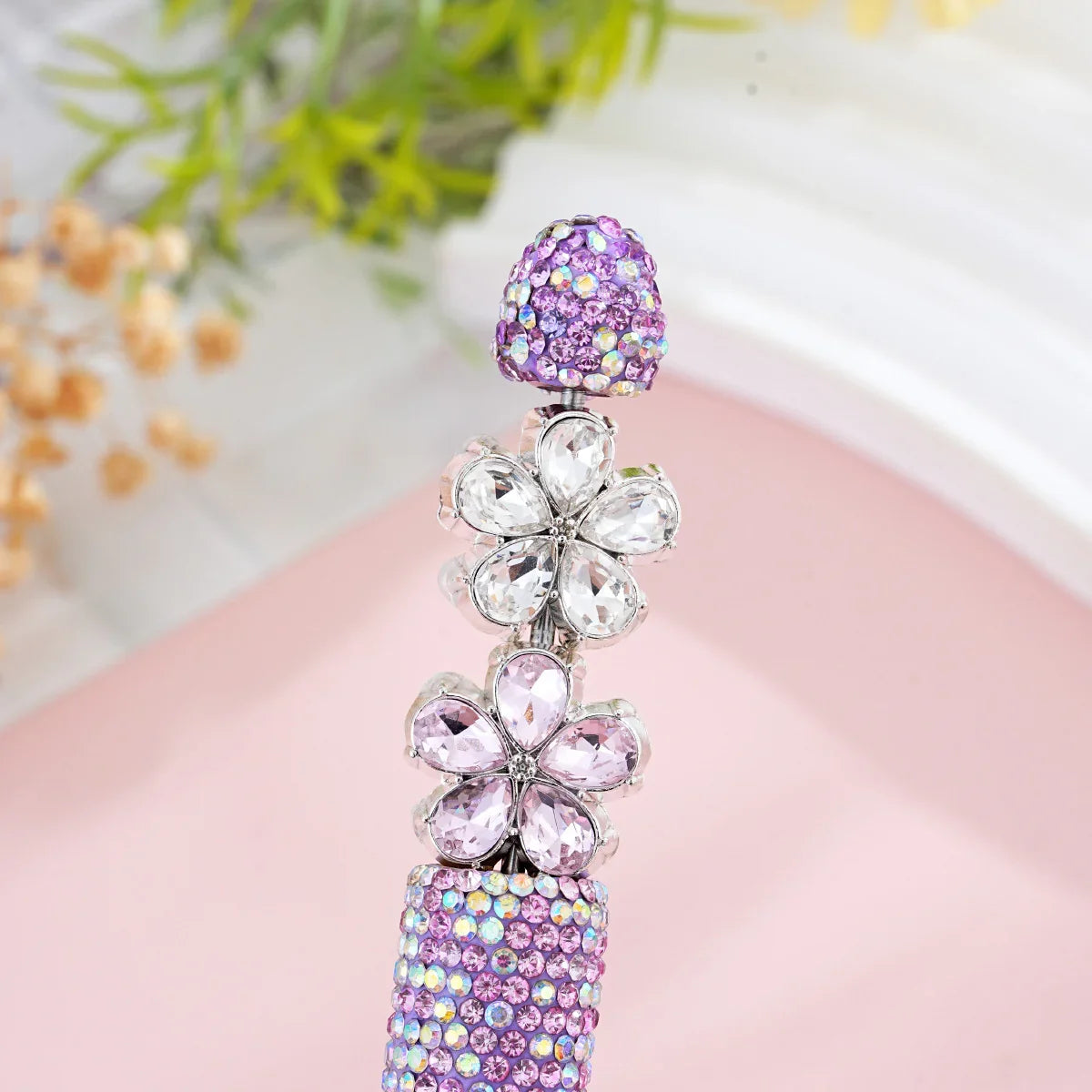 Silver Alloy Beads Double Sided Alloy Crystal Flowers