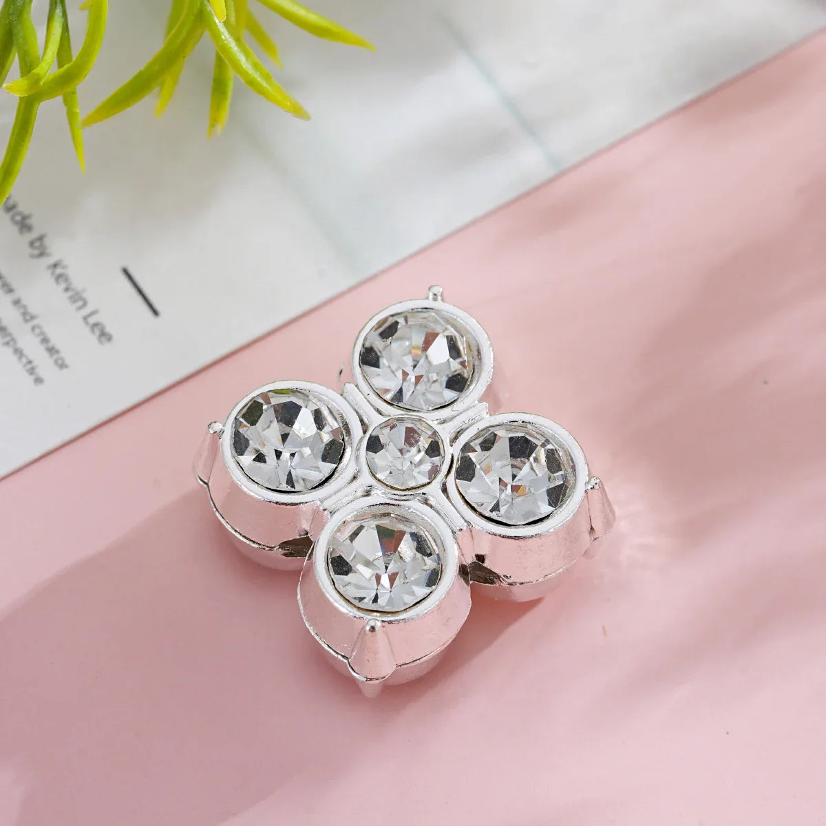 Silver Alloy Beads Four-leaf clover metal beads