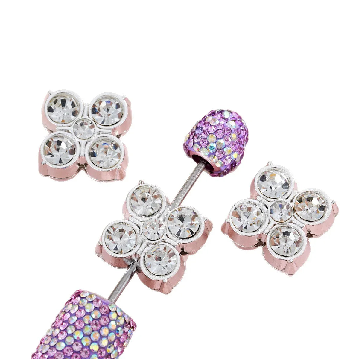 Silver Alloy Beads Four-leaf clover metal beads