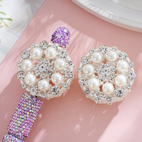Silver Alloy Beads Large Pearl Flower Straight Beads