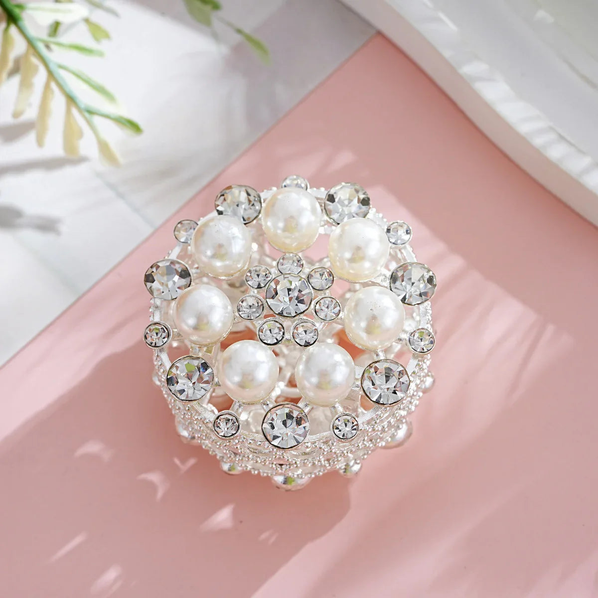 Silver Alloy Beads Large Pearl Flower Straight Beads
