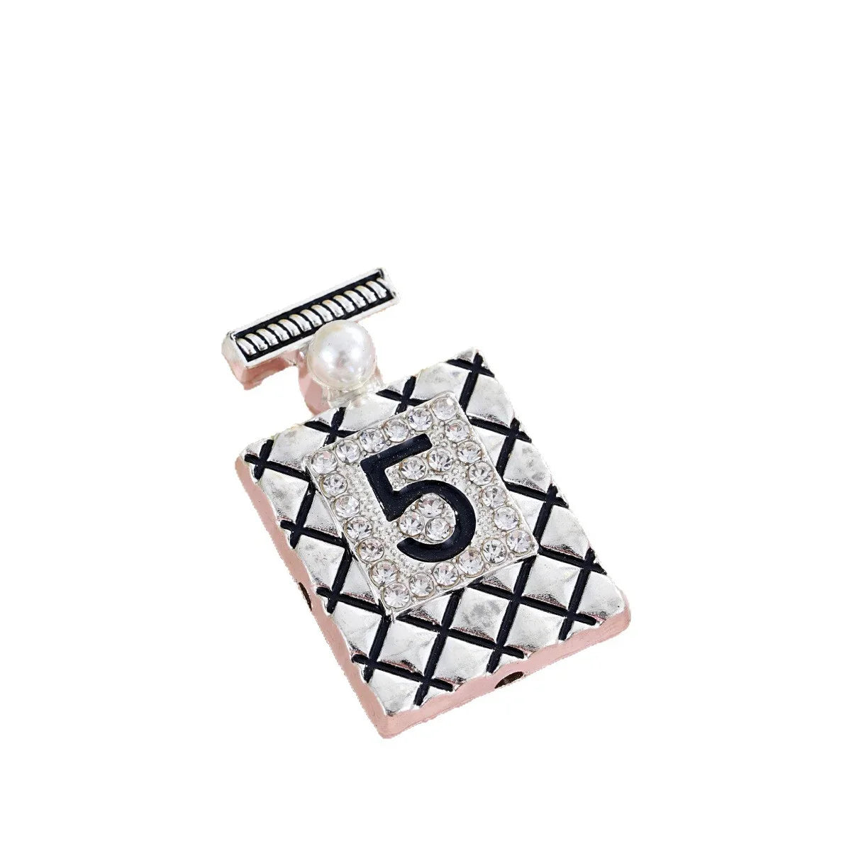 Silver Alloy Beads No. 5 perfume bottle straight hole beads