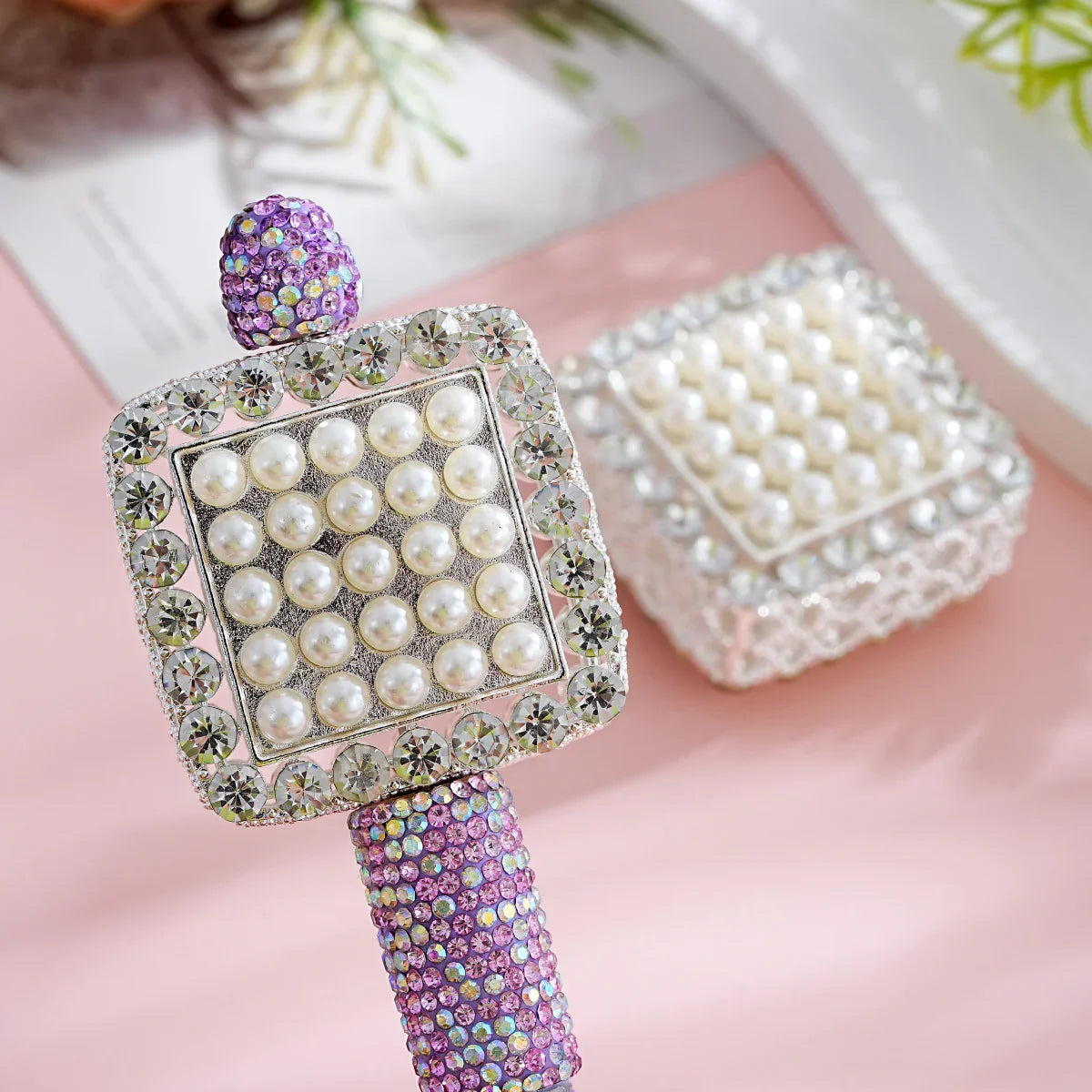 Silver Alloy Beads Pearl Square Straight Hole Beads